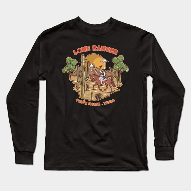 Lone Ranger Vintage Artwork Long Sleeve T-Shirt by namanyastudios